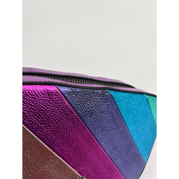 B37 Kurt Geiger Kensington Rainbow Crossbody Shoulder Camera Bag Pebble Leather - Picture 8 of 12